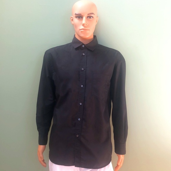 Dolce & Gabbana Men's Black Button-Up Shirt 46"